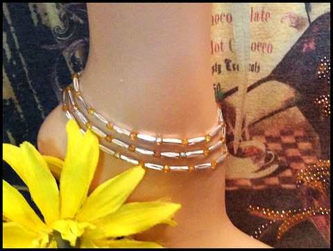 Topaz Stretch Ankle Bracelet - November Birthstone - Set of 3 - Petite to Plus Sizes