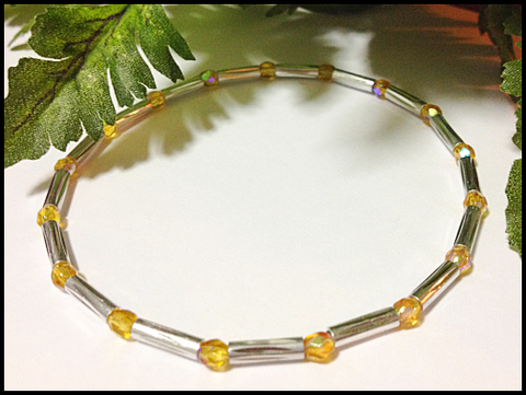 Topaz Stretch Ankle Bracelet - November Birthstone - Petite to Plus Sizes