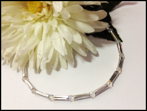 Diamond Crystal Stretch Ankle Bracelet - April Birthstone - Petite to Plus Sizes